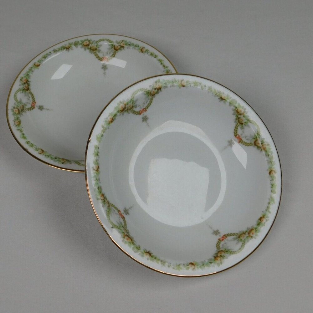Lot of 2 Rosenthal Briar Rose Fine China 5 1/8" Rimmed Fruit Dessert Bowl Vtg